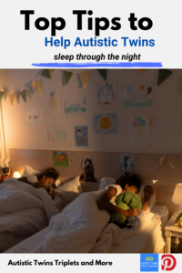 Twin girls sleeping in room link to Pinterest board autism twins sleeping