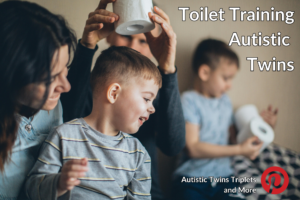 Twin boys playing with toilet paper toilet train autistic twins triplets