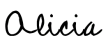 Cursive signature of Alicia, founder of Autistic Twins Triplets and More